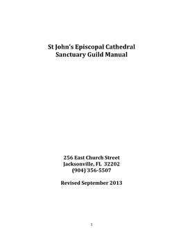 SJC Sanctuary Guild Handbook 2013
