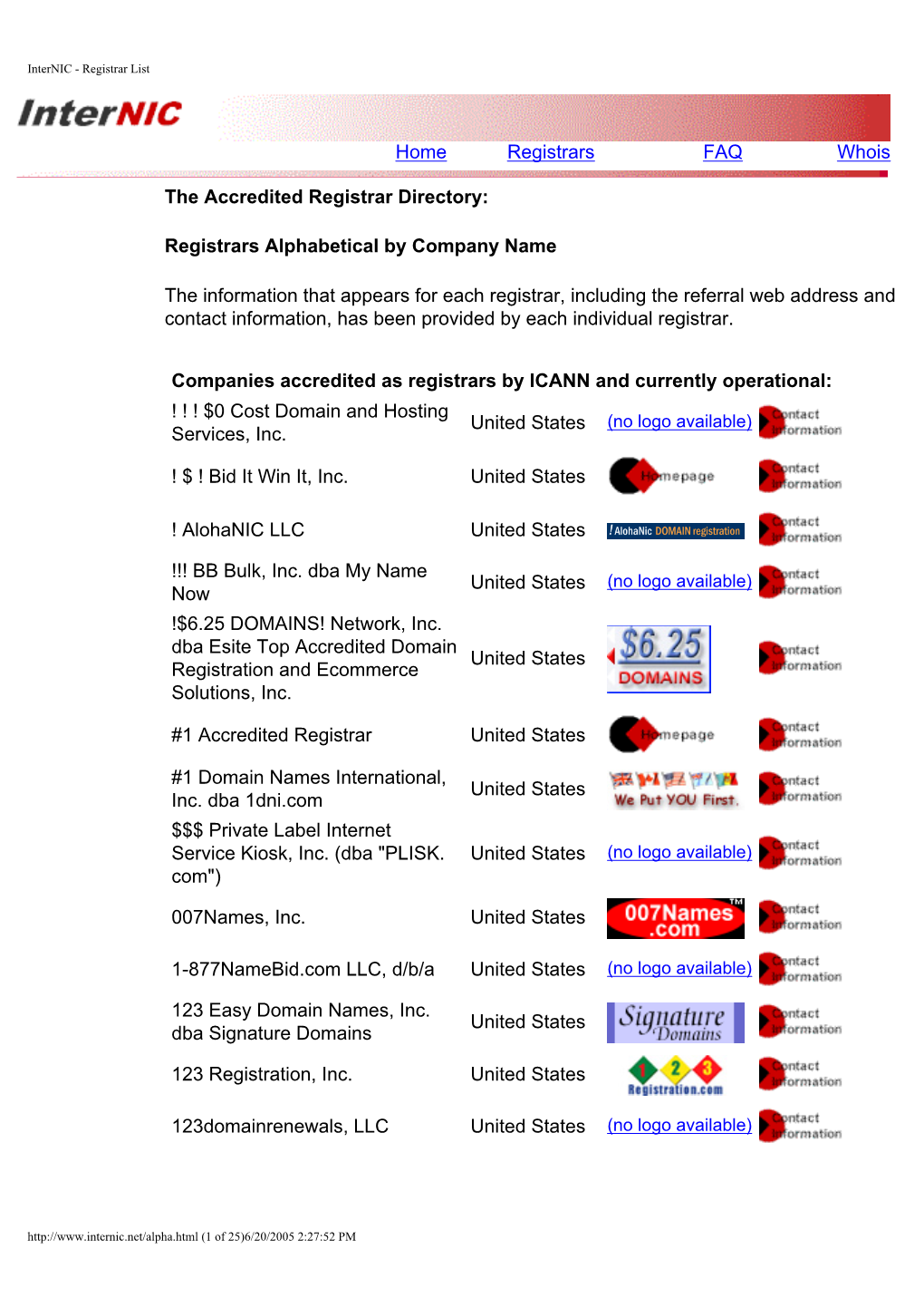 Home Registrars FAQ Whois the Accredited Registrar Directory