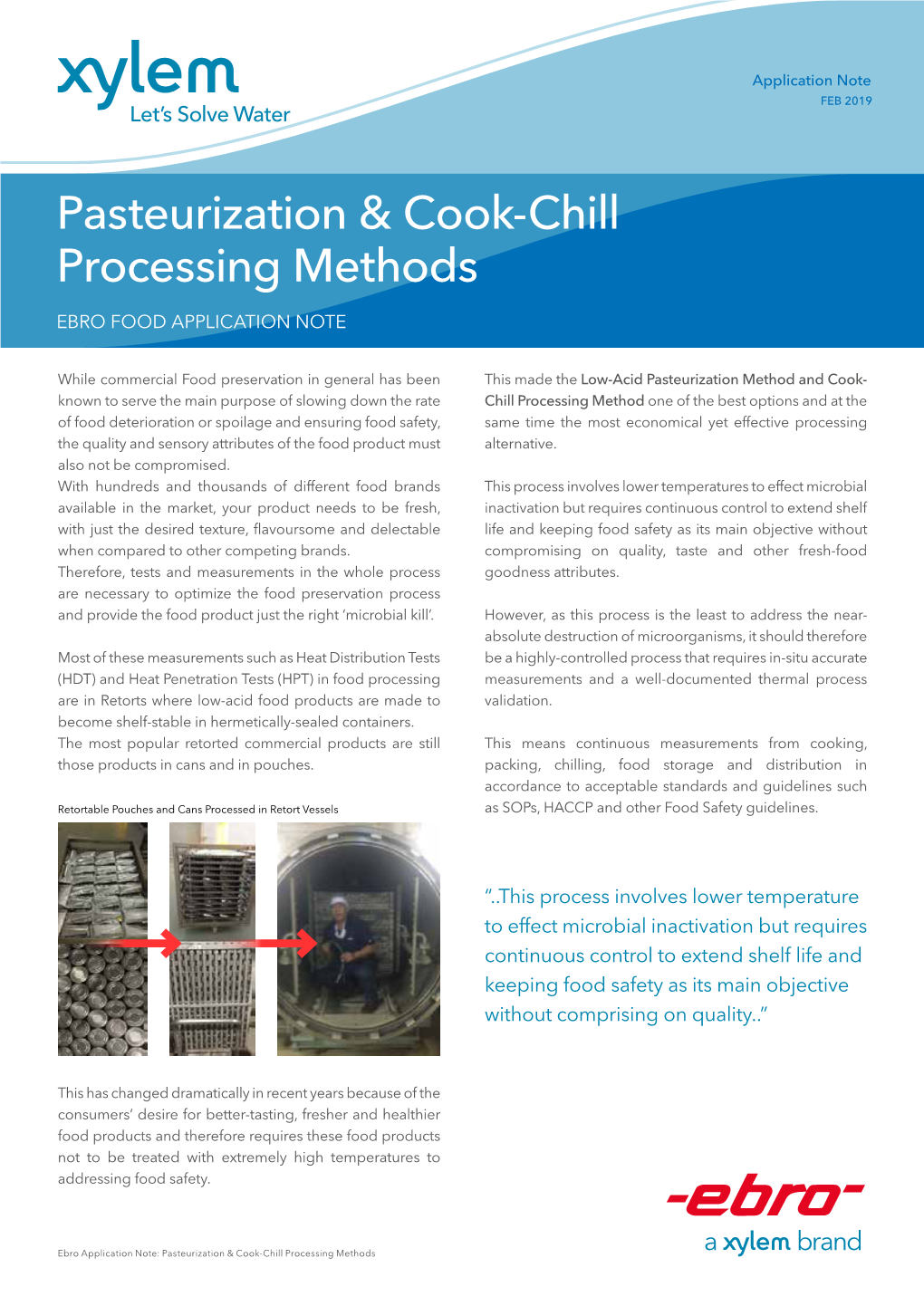 Pasteurization & Cook-Chill Processing Methods