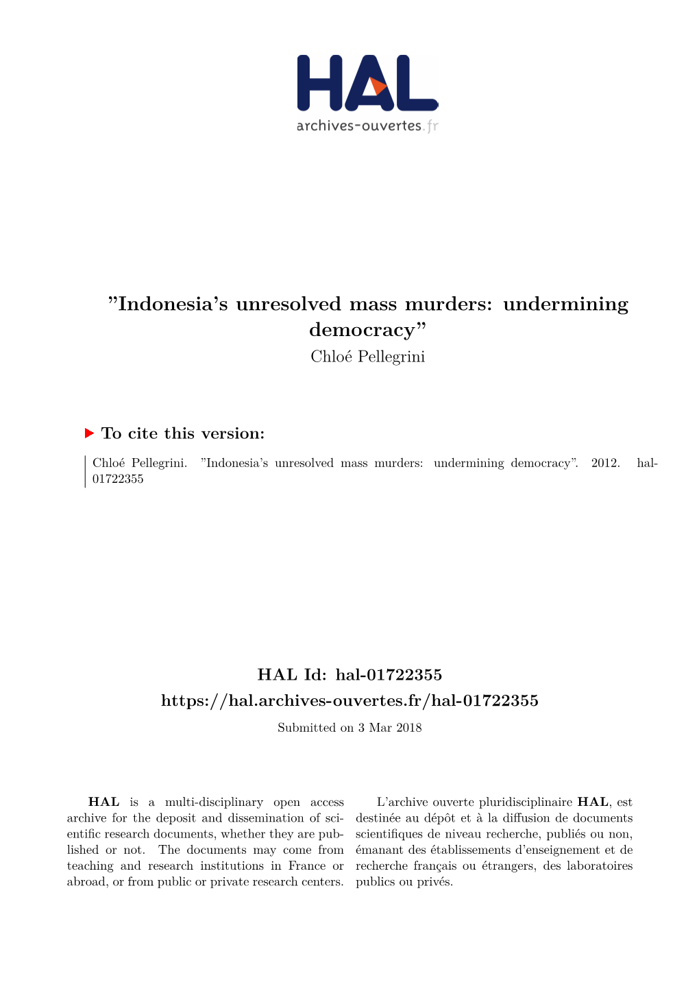 'Indonesia's Unresolved Mass Murders