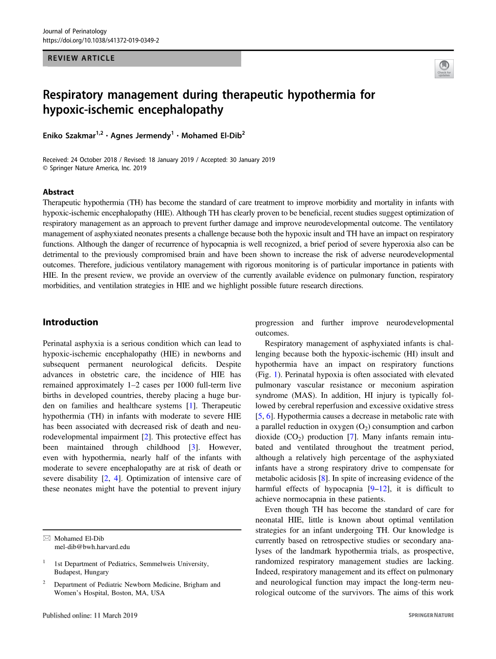 Respiratory Management During Therapeutic Hypothermia for Hypoxic-Ischemic Encephalopathy