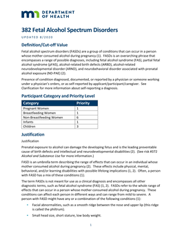 382 Fetal Alcohol Spectrum Disorders