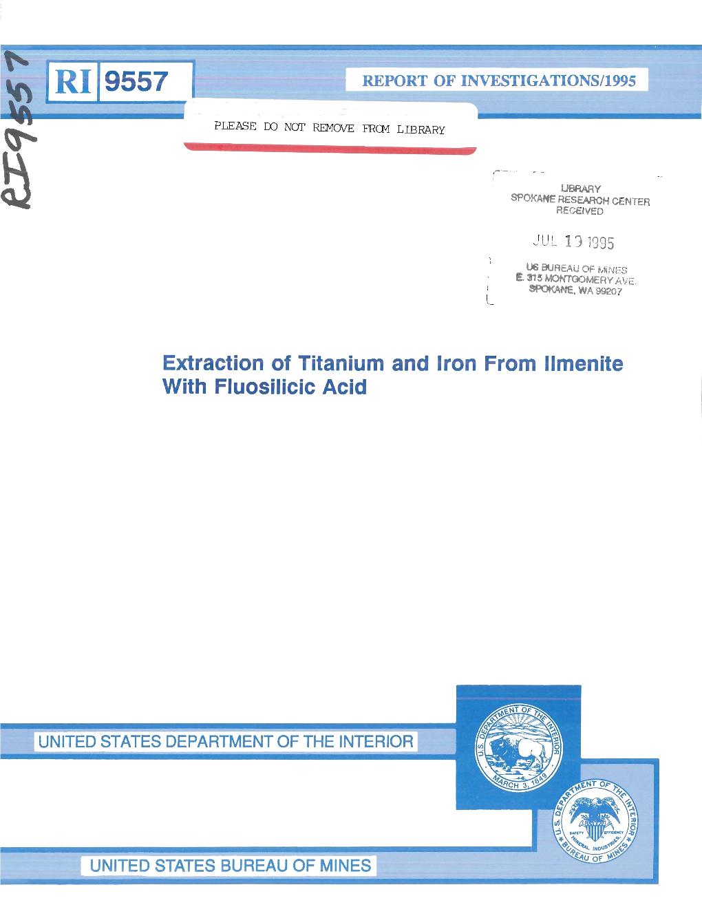 Extraction of Titanium and Iron from Ilmenite with Fluosilicic Acid