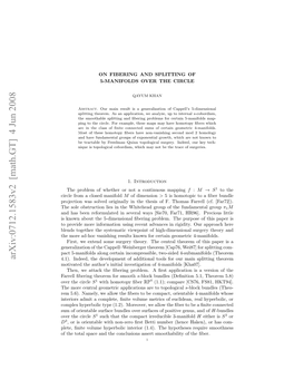 On Fibering and Splitting of 5-Manifolds Over the Circle 3