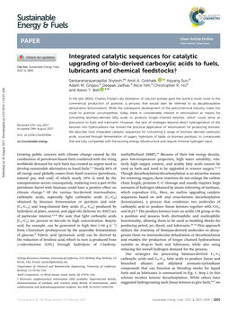 Integrated Catalytic Sequences for Catalytic Upgrading of Bio-Derived