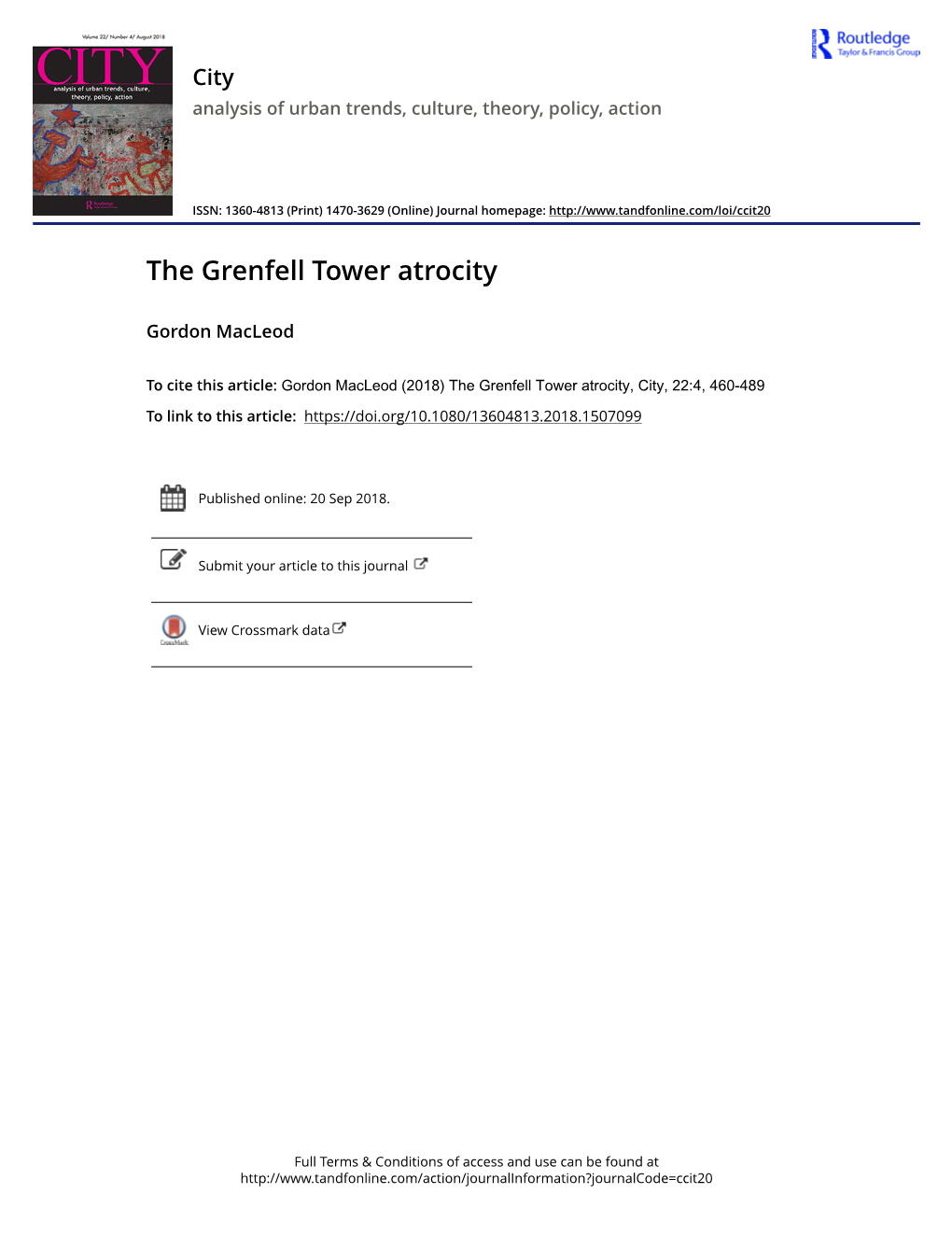 Macleod 2018 CITY Grenfell Tower Atrocity