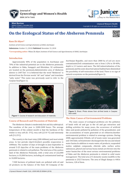 On the Ecologıcal Status of the Absheron Penınsula