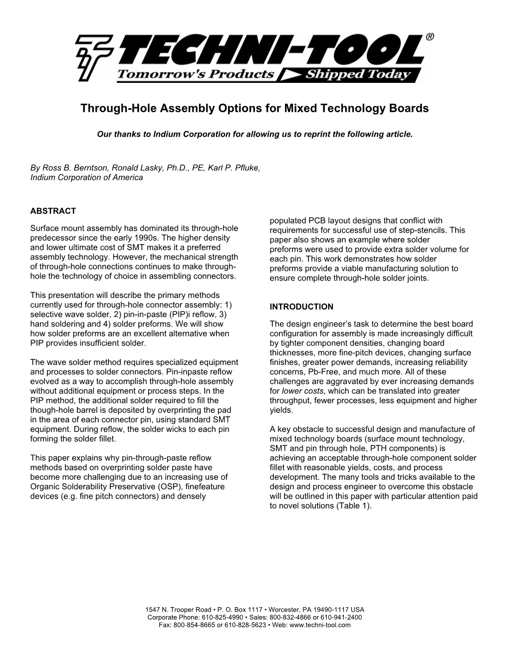 Through-Hole Assembly Options for Mixed Technology Boards