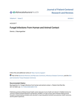 Fungal Infections from Human and Animal Contact