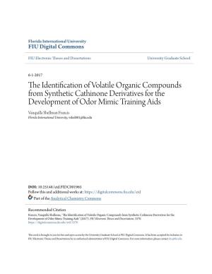 The Identification of Volatile Organic Compounds from Synthetic Cathinone Derivatives for the Development of Odor Mimic Training