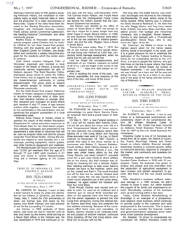 CONGRESSIONAL RECORD— Extensions of Remarks E869 HON