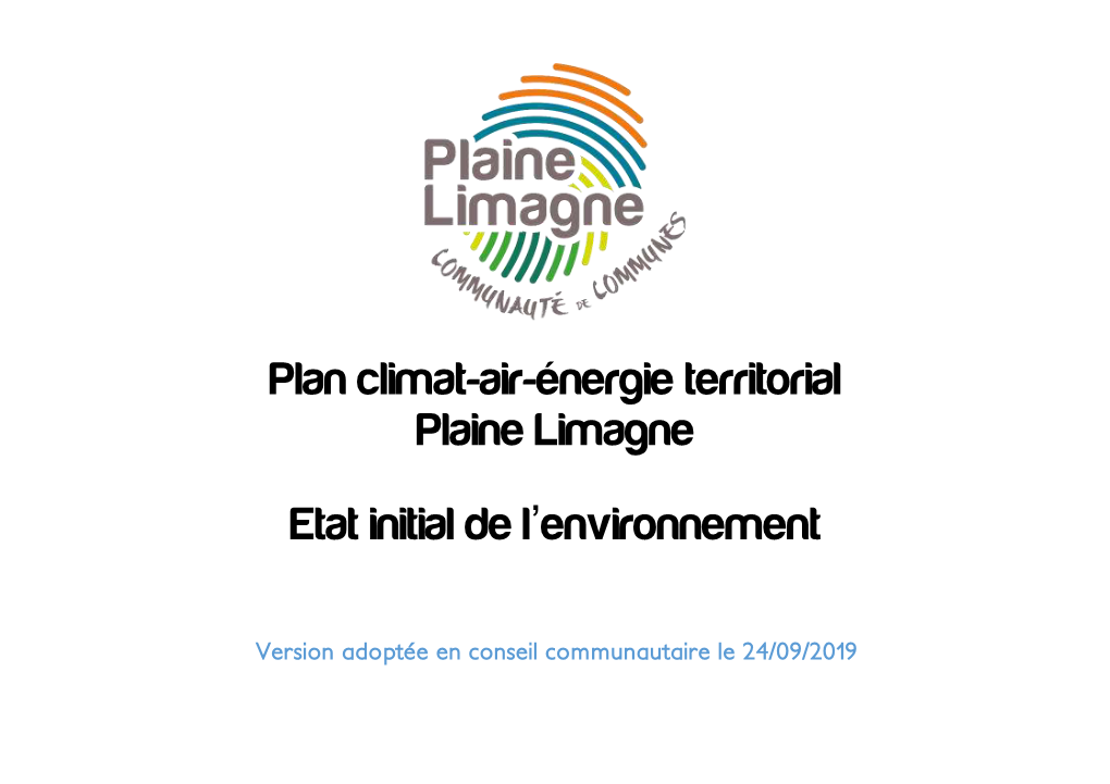 Plan Climat-Air-Énergie Territorial Plaine Limagne Etat Initial De L