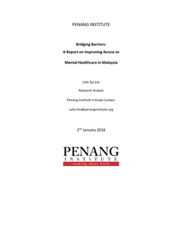 Bridging Barriers: a Report on Improving Access to Mental Healthcare in Malaysia