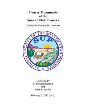 Pioneer Monuments of the Sons of Utah Pioneers, 2/2/2017(V4.1)