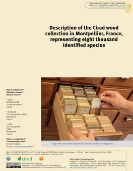 Description of the Cirad Wood Collection in Montpellier, France, Representing Eight Thousand Identified Species