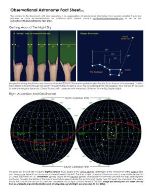 Observational Astronomy Fact Sheet V7