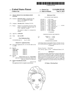 (12) United States Patent (10) Patent No.: US 9,050,293 B2 Cohen Et Al