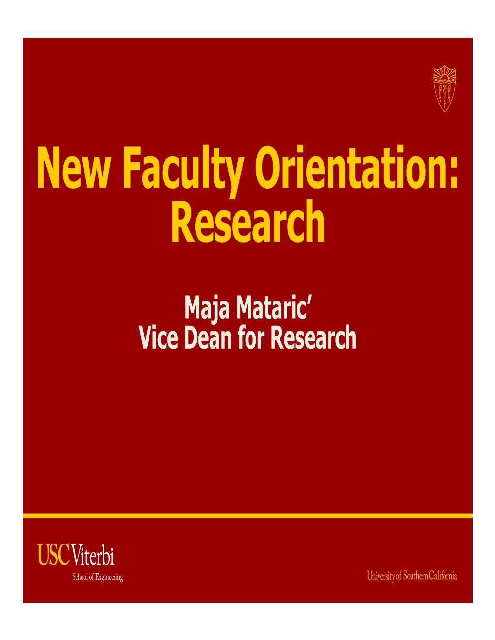 New Faculty Orientation: Research