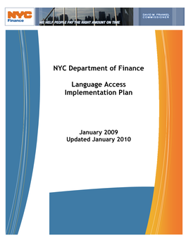 NYC Department of Finance Language Access Implementation