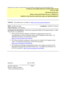 National Weather Service Instruction 10-302 July 14