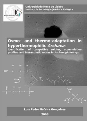 And Thermo-Adaptation in Hyperthermophilic Archaea: Identification of Compatible Solutes, Accumulation Profiles, and Biosynthetic Routes in Archaeoglobus Spp