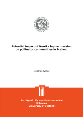 Potential Impact of Nootka Lupine Invasion on Pollinator Communities in Iceland