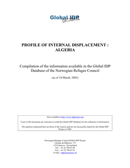 Profile of Internal Displacement : Algeria