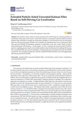 Extended Particle-Aided Unscented Kalman Filter Based on Self-Driving Car Localization