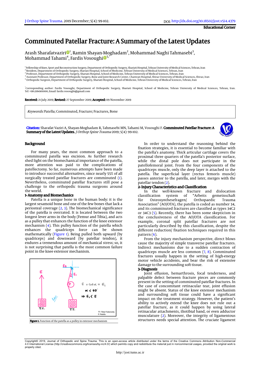 Comminuted Patellar Fracture: a Summary of the Latest Updates