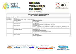 Urban Thinker's Campus- Chennai As a Global City Day 1