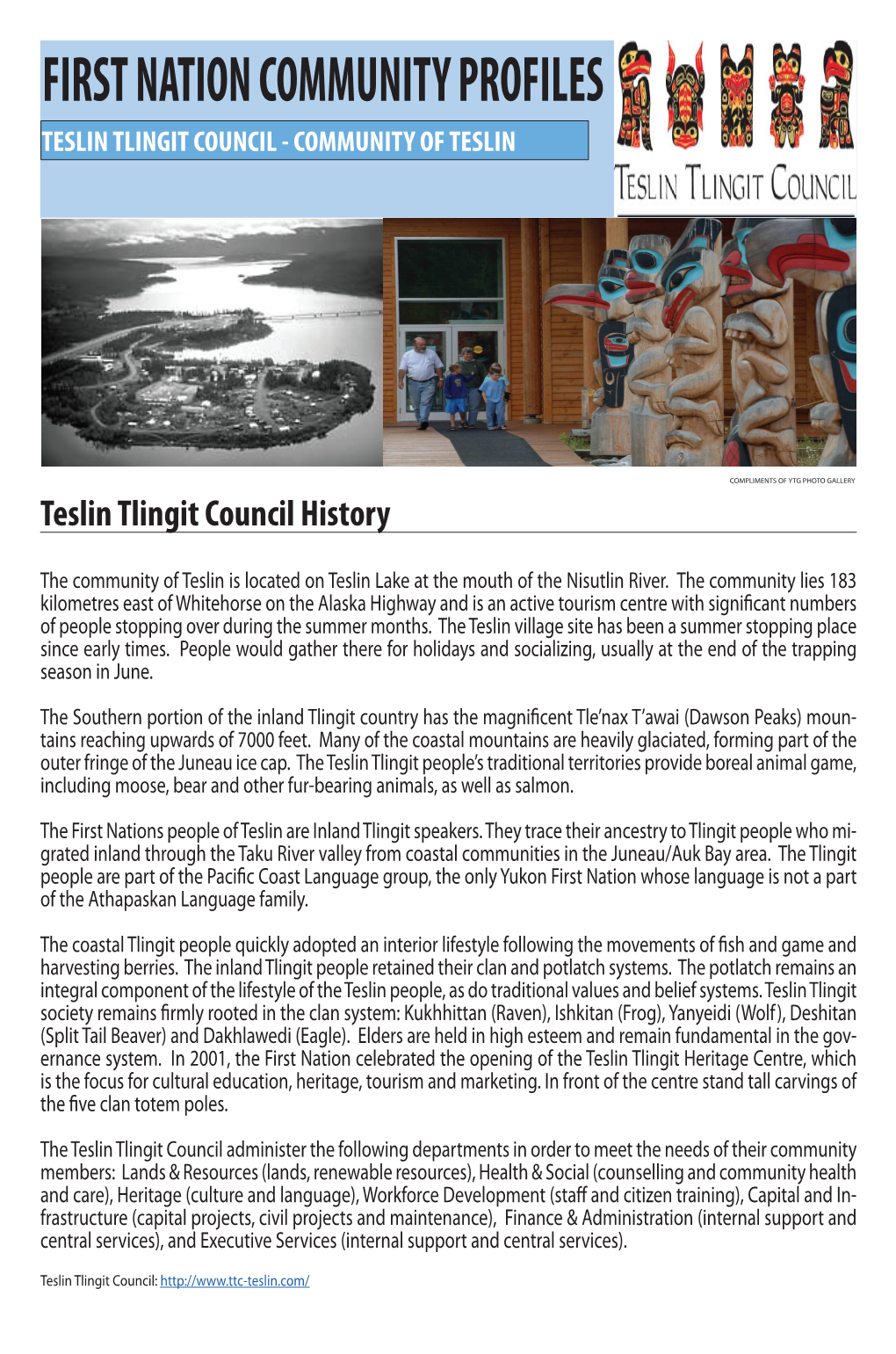 Teslin Tlingit Council - Community of Teslin