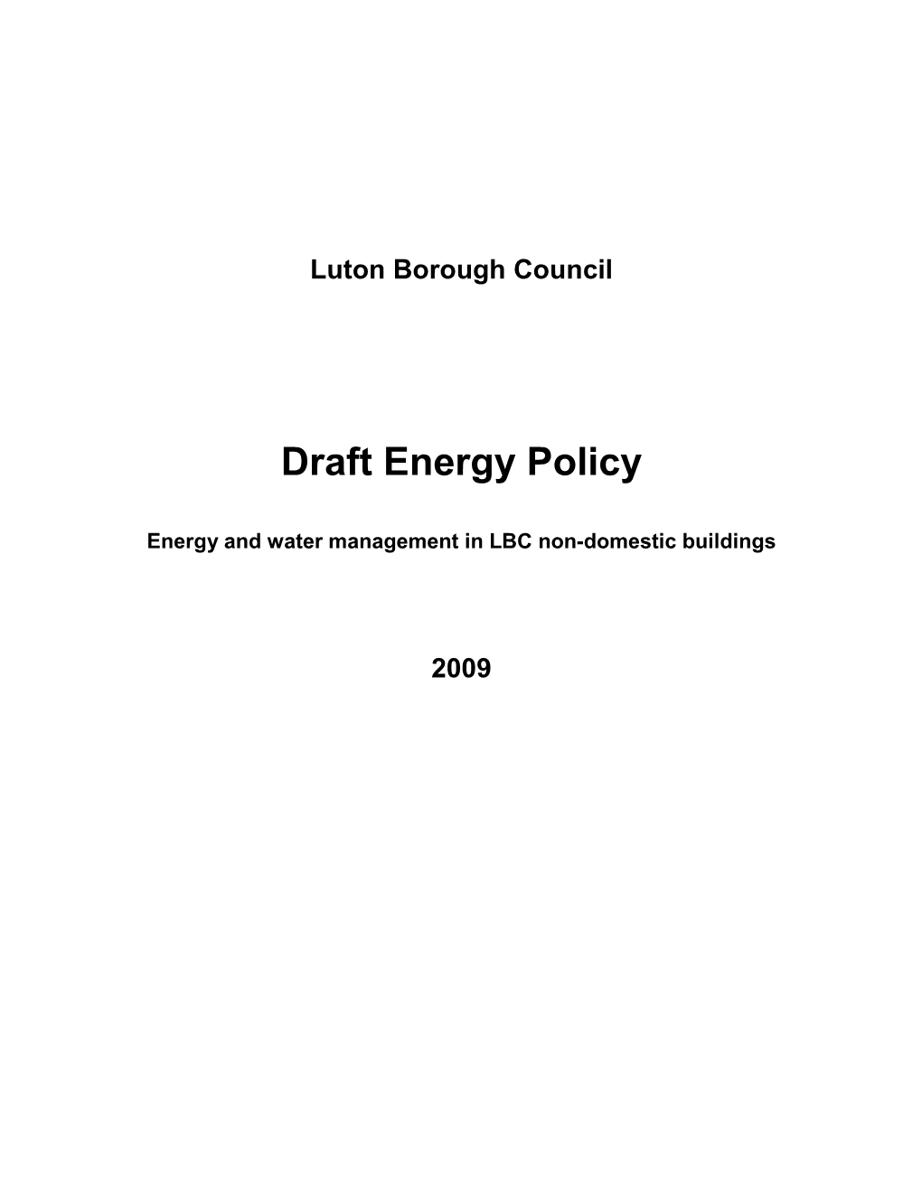 Draft Energy Policy