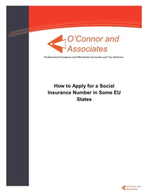 How to Apply for a Social Insurance Number in Some EU States