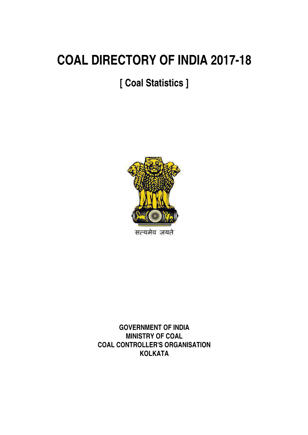 Coal Directory of India 2017-18