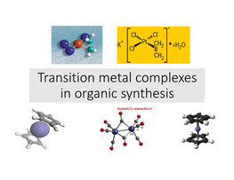 Reductive Elimination • Migratory Insertion •  - Hydrogen Elimination 1