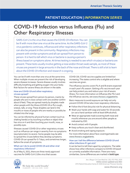 COVID-19 Infection Versus Influenza (Flu) and Other Respiratory Illnesses