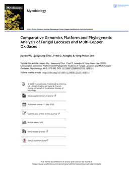 Comparative Genomics Platform and Phylogenetic Analysis of Fungal Laccases and Multi-Copper Oxidases