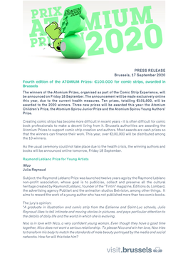 PRESS RELEASE Brussels, 17 September 2020 Fourth Edition Of