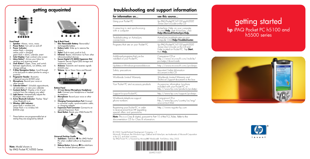 Hp Ipaq Pocket PC H5100 and H5000 Series