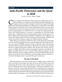 Indo- Pacific Deterrence and the Quad in 2030