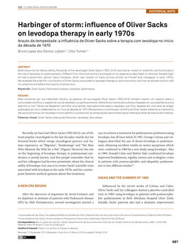 Influence of Oliver Sacks on Levodopa Therapy in Early 1970S
