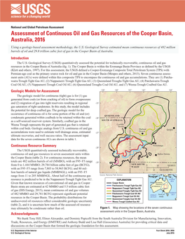 Assessment of Continuous Oil and Gas Resources of the Cooper Basin, Australia, 2016 Using a Geology-Based Assessment Methodology, the U.S