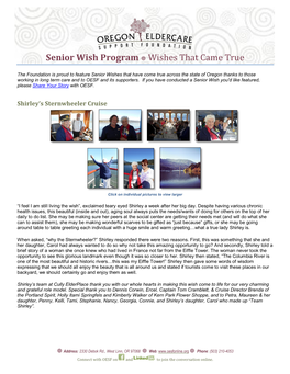 Senior Wish Program Wishes That Came True