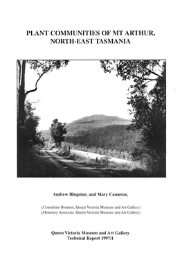 Plant Communities of Mt Arthur, North-East Tasmania(PDF, 8MB)