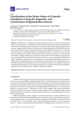 Visualization of the Redox Status of Cytosolic Glutathione Using the Organelle- and Cytoskeleton-Targeted Redox Sensors