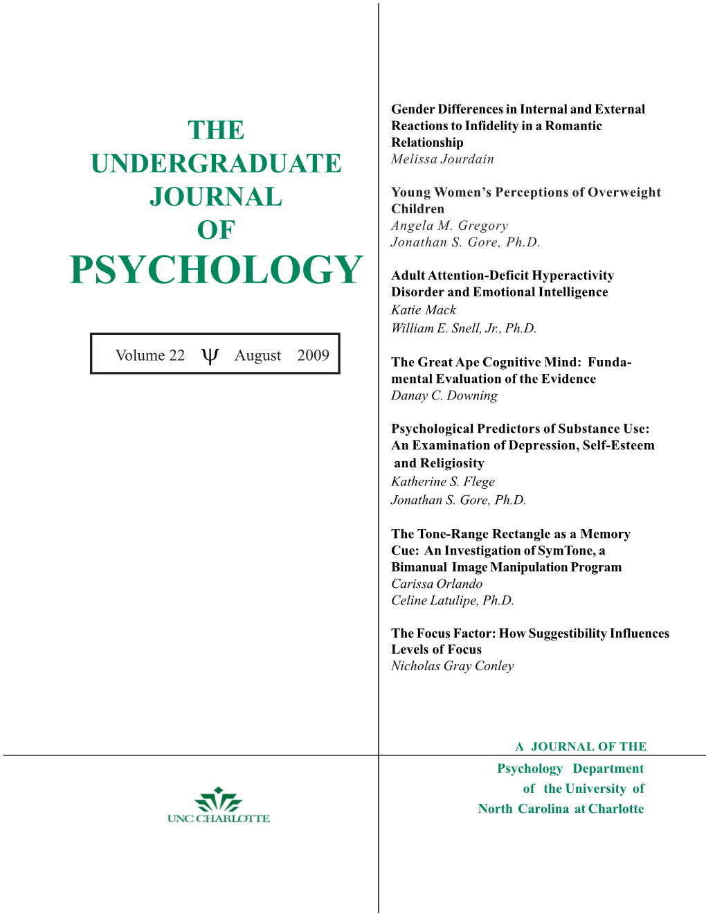 Undergraduate Journal Vol 18 3Nd Draft