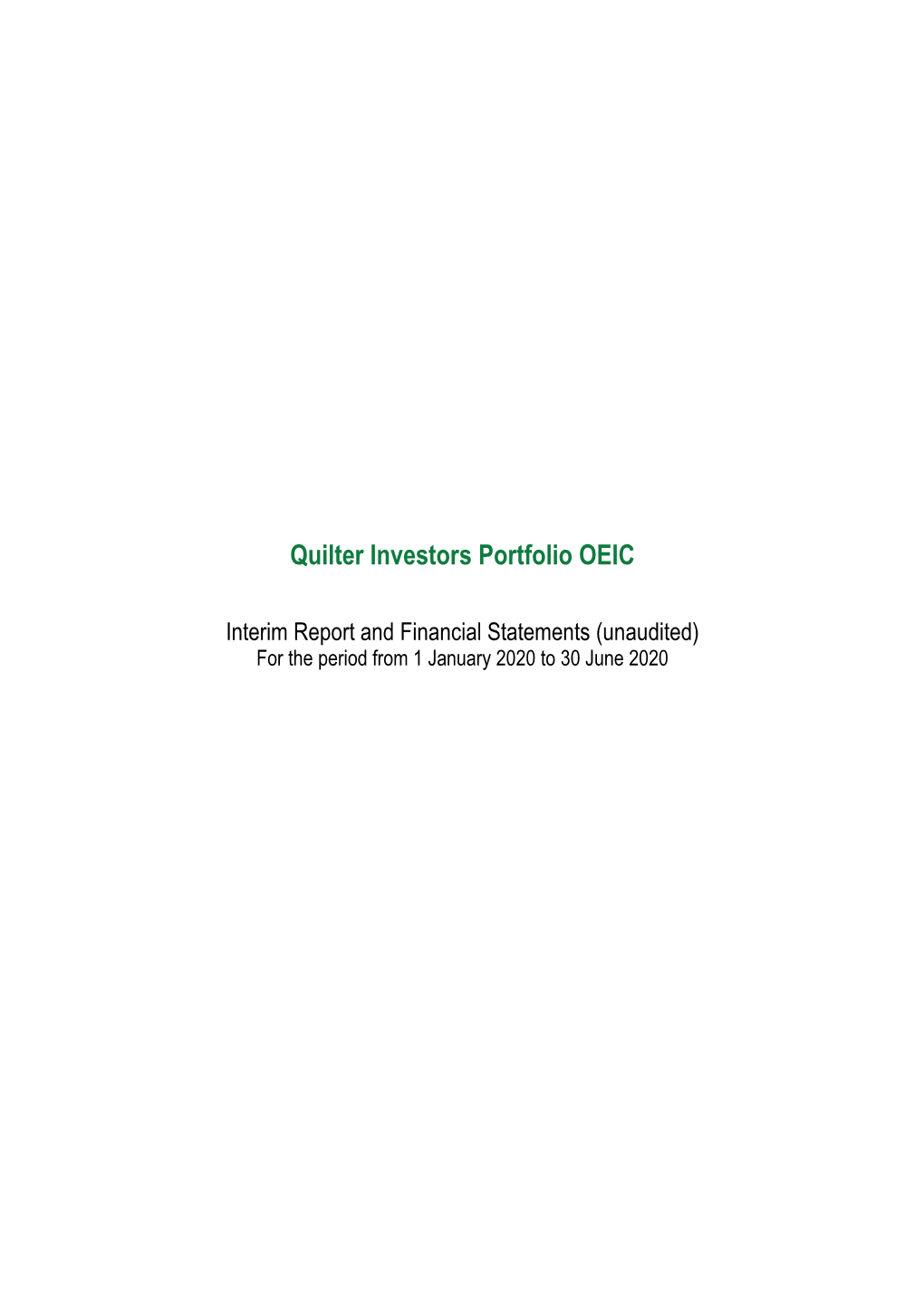 Quilter Investors Portfolio OEIC