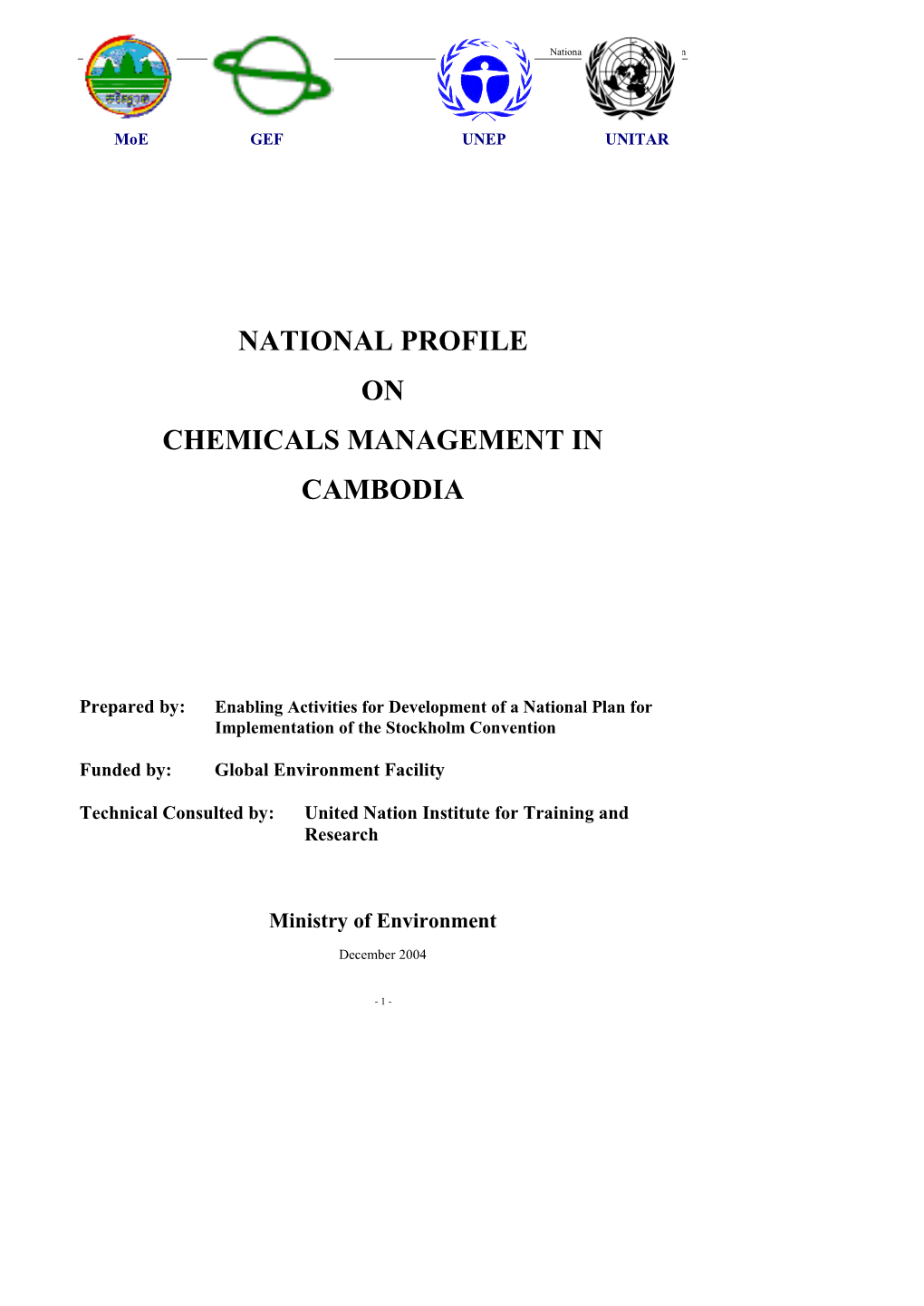 National Profile on Chemicals Management in Cambodia