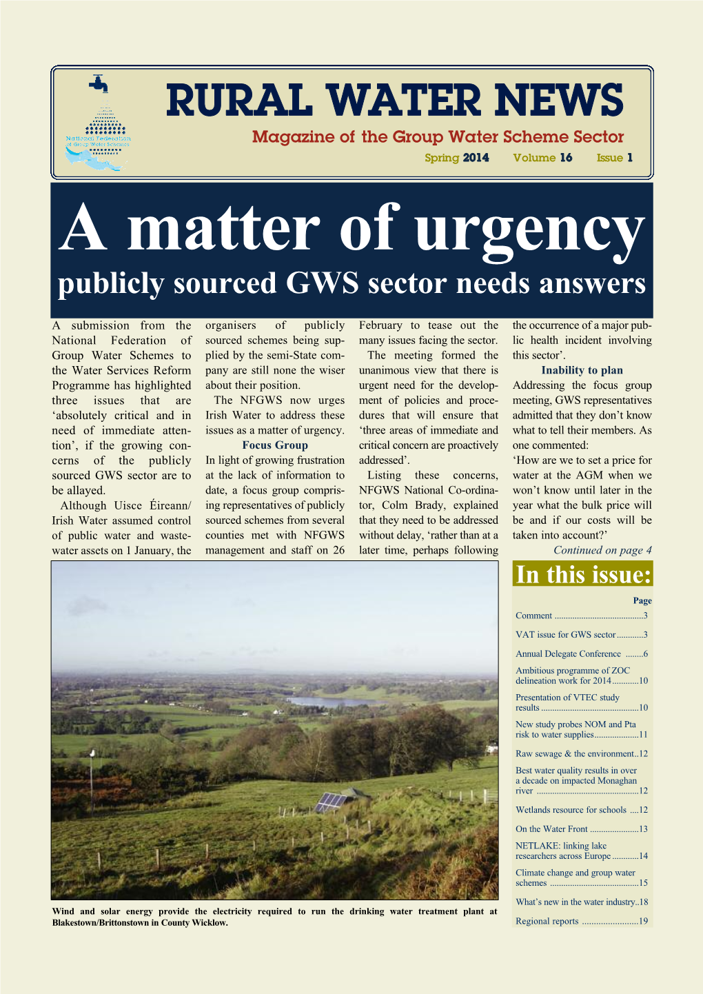 Rural Water News Spring 2014