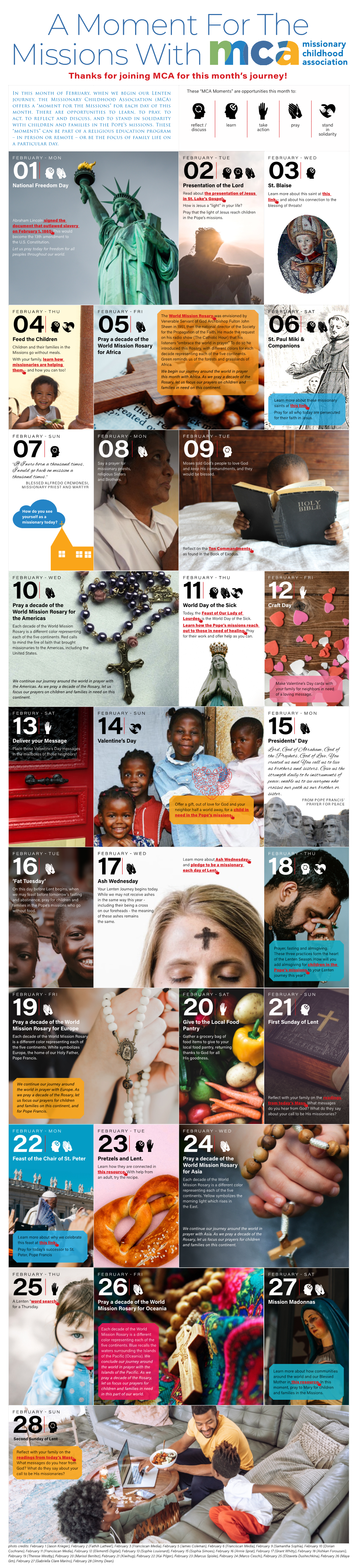 Missionary Childhood Association (MCA) Offers a “Moment for the Missions” for Each Day of This Month